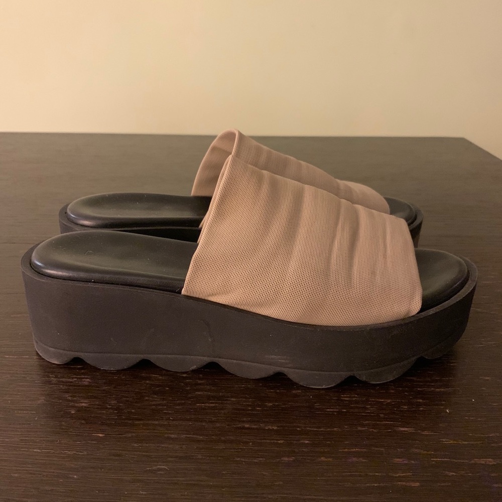 Sage green platform sandals